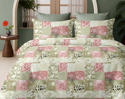 Designer Serenity Home Collection Abstract Floral Super King Double Bedsheet 108 x 108 inches