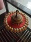Reversible Handcrafted Golden Yellow Banarasi Decorative Platter Plate 11 inches