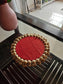 Reversible Handcrafted Golden Yellow Banarasi Decorative Platter Plate 11 inches
