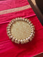Decorative Brocade Blush Pink Green Classic Placemat Golden Beads Reversible