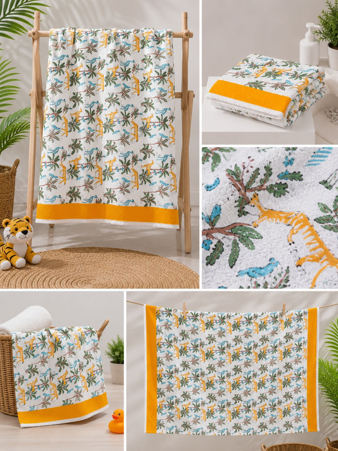 Birdie n Tiger Kids Waffle Bath Towel