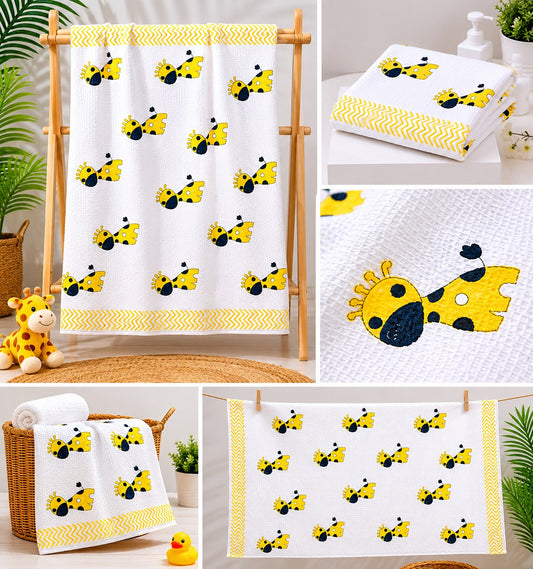 Baby Giraffe Hand Block Kids Bath Towel