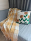 Bohomein Pure Cotton Mustard Check Waffle Throws (Onesize)