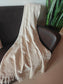 Premium Solid Waffle Yarn Woven Throws with Tassels Off white
