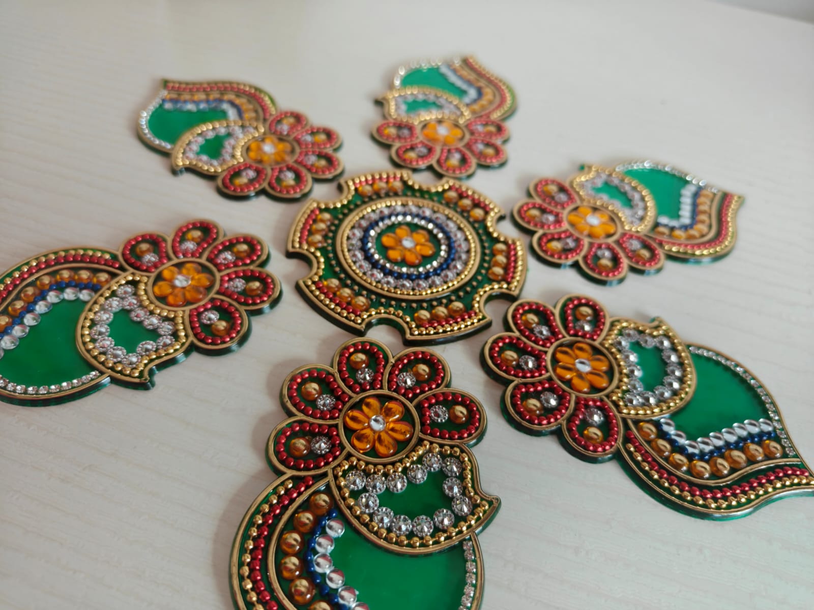 Auspicious Durga Rangoli Floral Betel Leves Rangoli Set