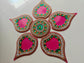 Designer Acrylic Rangoli Single Sided Modak Pink Big