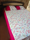Sajja Signature Handloom Duck Cotton Pink Floral Becover Bedspread