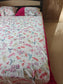 Sajja Signature Handloom Duck Cotton Pink Floral Becover Bedspread