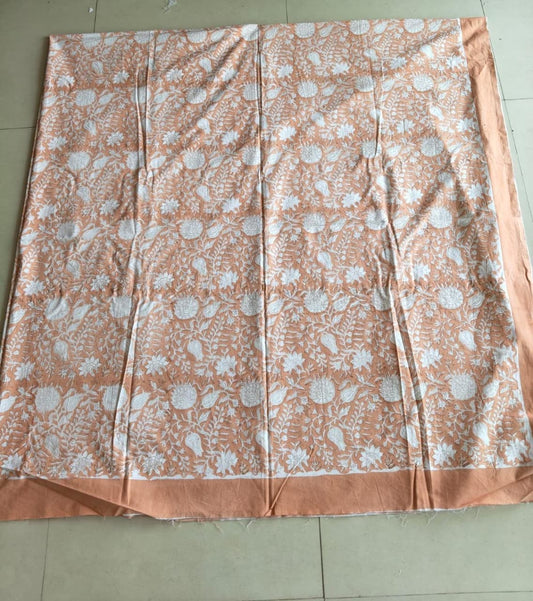 Designer Sunflower Rust HandBlock Collection Cotton King Double Bedsheet