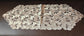 Laser Cut Floral Rexene poly vinyl cutwork 13 x 37 Rose Gold Table Runner -Waterproof, Heat Resistant, Non-Slip