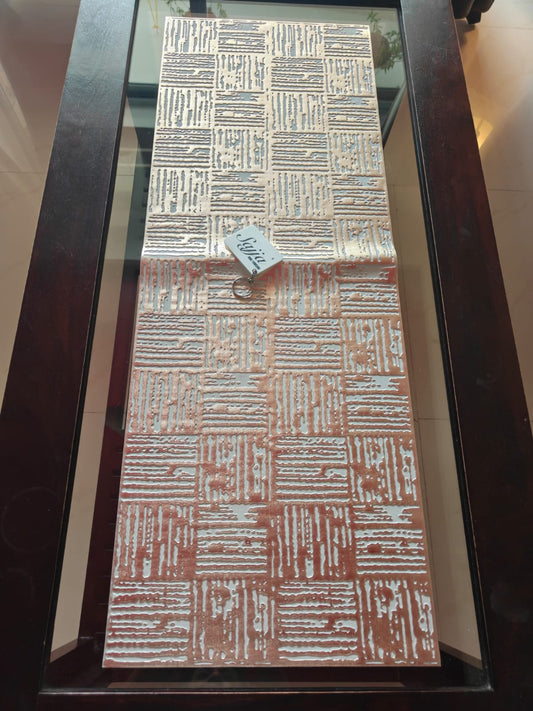 Stylish Beautiful LASER CUT METALLIC DINING TABLE RUNNER (Size 13 x 36 Inches) Rose Gold