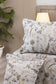 Premium Opulence Floral Ash Blue King Bedsheet 108 inches x 108 inches