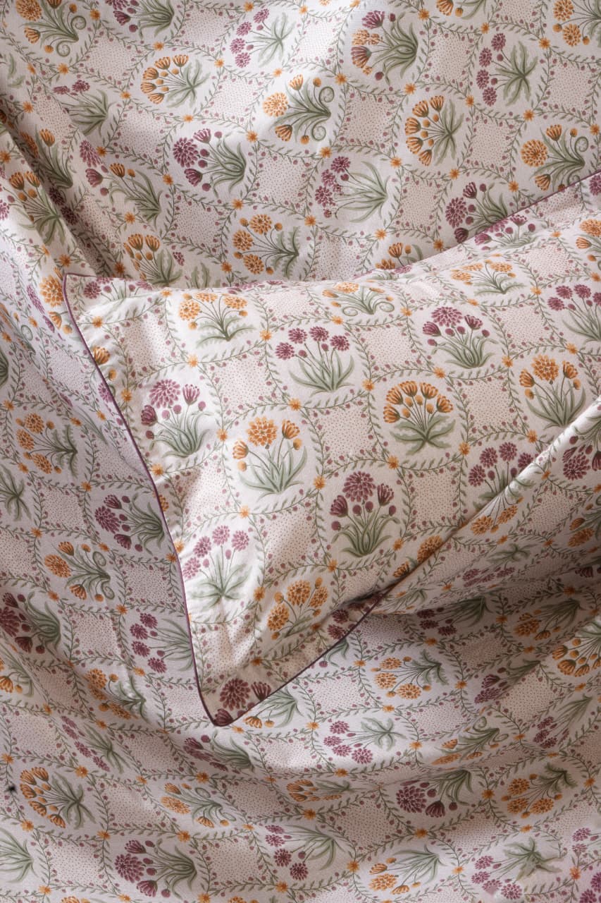 Premium Opulence Cotton Multicolour Floral Bedsheet 108 inches x 108 inches