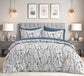 Premium Opulence Floral Ash Blue King Bedsheet 108 inches x 108 inches