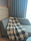Designer Black White Bohomein Pure Cotton Check Waffle Throws (Onesize)