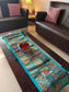 Feroza Blue Khambadiya Patchwork Table Runner (Onesize)  (14 x 60 inches)