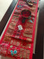 Red Patchwork Embroidered Cotton Khambadiya Patchwork Table Runner