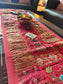 Red Patchwork Embroidered Cotton Khambadiya Patchwork Table Runner