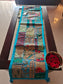 Trendy Ethnic Embroidered Turquosie Blue Cotton Table Runner (14 x 60 inches)