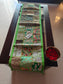 Antique Ethnic Embroidered Green Cotton Table Runner (14 x 60 inches)