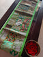 Antique Ethnic Embroidered Green Cotton Table Runner (14 x 60 inches)