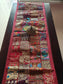 Shimmery Zari Ethnic Rectangular Big Rust Maroon Cotton Table Runner ( 16 x 72 inches)