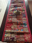 Shimmery Zari Ethnic Rectangular Big Rust Maroon Cotton Table Runner ( 16 x 72 inches)