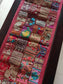 Shimmery Zari Ethnic Rectangular Big Rust Maroon Cotton Table Runner ( 16 x 72 inches)