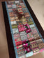 Big Grey Hand Embroidered Khambhadiya Patchwork Multicolor Cotton Table Runner 16 x 72 inches