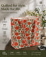 Orange Floral Hand block Printed Quilted Tote Bag with concealed zip 16x 18x 5 inches | hand block printed quilted tote bag
