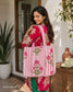 Pink Purple Floral Hand block Printed Quilted Tote Bag with concealed zip 16x 18x 5 inches