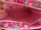 Peacock Block print tote bag - Boho quilted women's bags - Women's handbag - Pink Hand block Printed Quilted cotton Shoulder Bag
