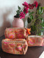 Pouches Travel Companion Hand Block Printed Cotton Quilted Floral Toiletry Bag 3 Piece Combo Set Waterproof Travel Kit