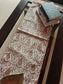 Sajja French Paisley beige Gold Elegant Silk Table Runner (12 x 72 inches)