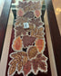 Cutwork French Bouquet Embroidered floral hued Beaded Table Runner
