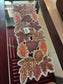 Cutwork French Bouquet Embroidered floral hued Beaded Table Runner