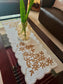 Victorian Gift of Life Stylish table runner Hand embroidered Table Runner Handcrafted Beads Silver Coffee TableRunner