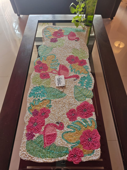 Dancing Flamingos Multi Colored Beads Table Runner Buy Online