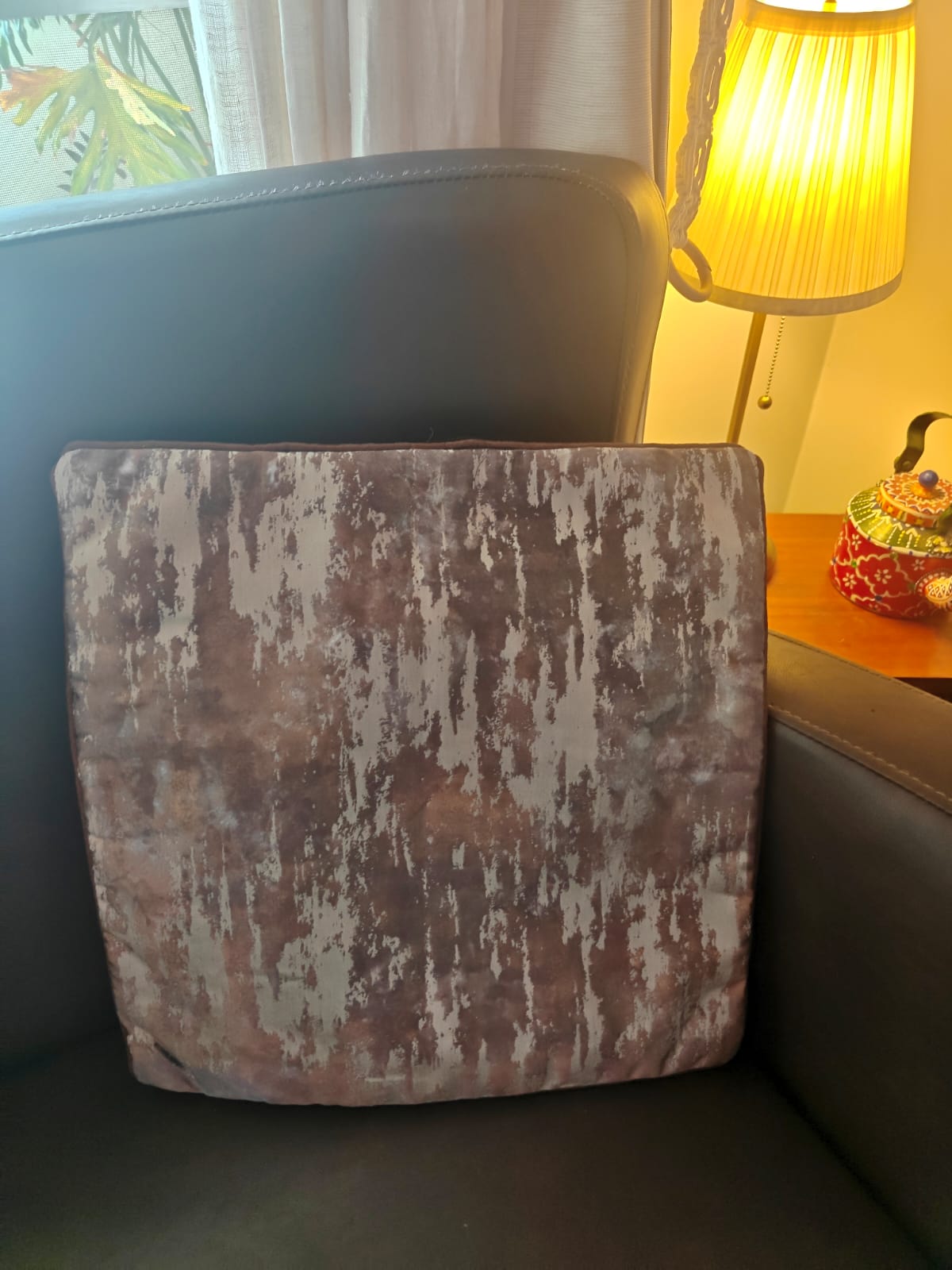 Contemporary Shaded Brown Grey Standard Size Cushion Cover (16×16 inch) Cotton - Set of 5 pieces 
