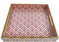 Pinkish Purple Decorative Sqaure MDF Tray | Stylish Serving & Home Décor Tray 