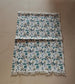 Designer Teal Turquoise Mat, Two Cosy Settings Table Mat Aasan Pure cotton with Tassels