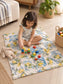Buy Citrus Yellow Blue  Duck Cotton Floor Mat Rug | Use as Table Décor Mat | Reversible Striped Pattern