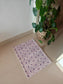 Designer White Purple Hued Thick Duck Cotton Floor Mat |Use as Table Décor Mat