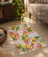 Buy Sajja Citrus Yellow Orange Duck Cotton Floor Mat Rug | Use as Table Décor Mat | Reversible Striped Pattern