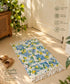 Buy Citrus Yellow Blue  Duck Cotton Floor Mat Rug | Use as Table Décor Mat With Tassels