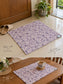 Designer White Purple Hued Thick Duck Cotton Floor Mat |Use as Table Décor Mat