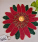 Radiant Poinsettia Royal Maroonish Red Placemat Floral Beads Tablemat