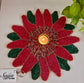 Radiant Poinsettia Royal Maroonish Red Placemat Floral Beads Tablemat