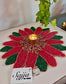 Radiant Poinsettia Royal Maroonish Red Placemat Floral Beads Tablemat