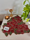 Designer Regal Handcrafted Floral Poinsettia Beaded Glass Placemat Table Mat